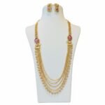 Radiant Multilayer Elephant Ruby Stone Long Mala