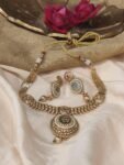 Antique Finish Kundan Necklace Set with Earrings