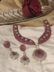 Alluring Ruby Stone Floral Necklace