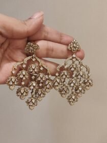 Elegant AD Crystal Earring With White Beads