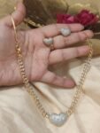 Heart Pendant AD Necklace Set