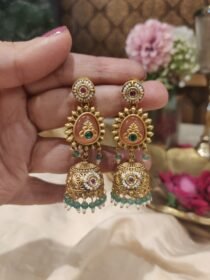 Elegant Pink Stone Jhumka