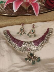 Exquisite Ruby Crystal Ad Stone Choker