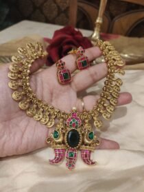 Radiant Lakshmi Coin Peacock Necklace