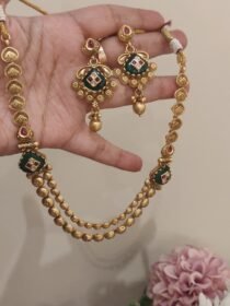 Lustrous Golden 2 Layer Bridal Necklace