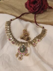 Radiant Green Stone Bridal choker