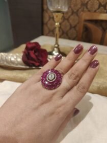 Captivating Floral Ruby Ad Stone Ring