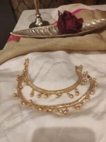 Sparkling Golden Single Bead Anklet