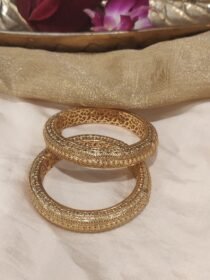 Mesmerizing Golden Nakshi Kada Set pf 2