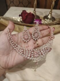 Dazzling Droplet Pink Stone Choker