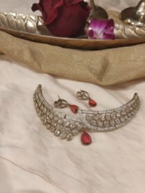 Sparkling Ruby Stone AD Choker