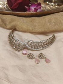 Sparkling Pink Stone AD Choker