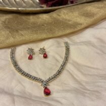 Iconic Floral Ruby Stone Shot Necklace