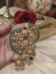 Brilliant Green Stone Jhumka