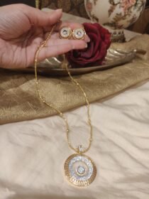 Enchanting Golden Chain With CZ Round Pendant