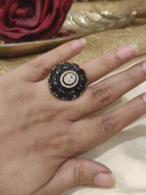 Elegant Floral Purple Stone Ring