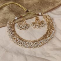 Delicate White Perals Golden Choker