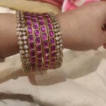 Glamorous Ruby Crystal Bangles Combo