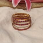 Elegant Ruby AD Stone Bangles Set of 4