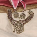 Lustrous Ruby Stone 3 Layer Necklace