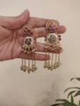 Exquisite Golden Ruby Stone Earring