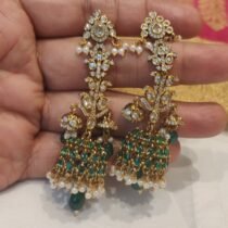 Sparkling Floral Green AD Jhumka