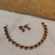 Exquisite Ruby AD Stone Short Necklace