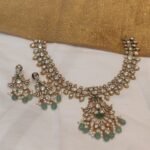 Iconic Crystal Stone Peacock Necklace With Green Beads