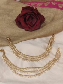 3 Layer White Pearls Anklet