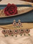Royal Emerald & Ruby Choker Necklace Set with Earrings