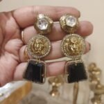 Radiant Lion’s Pride Black Gemstone Earrings