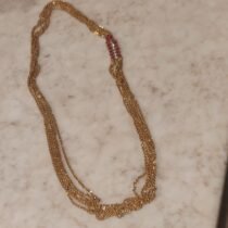 Exquisite Multilayer Golden Chain With Ruby AD Stone