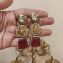 Radiant Lion’s Pride Red Gemstone Earrings