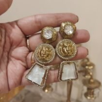 Radiant Lion’s Pride White Gemstone Earrings