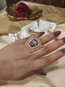 Unique Floral Kudan Stone Ring