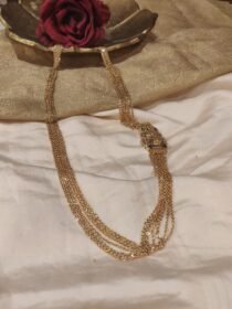 Divine Multilayer Lakshmi Chain With Green Ad Stone