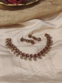 Dazzling Ruby AD Stone Necklace
