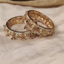 Whimisical Golden Beads Bangles Set of 2