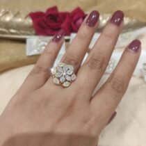 Lustrous Floral CZ Ring