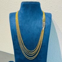 Exquisite Multilayer Golden Chain With Crystal AD Stone