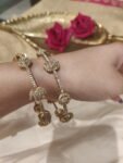 Dazzling Lotus AD Stone Bangles Set of 2