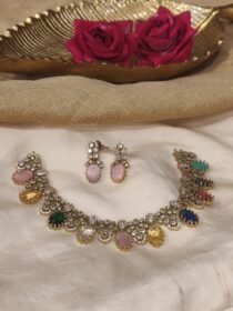 Exquisite Multicolour AD Stone choker
