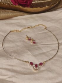 Opulent Ruby Stone Slim Necklace