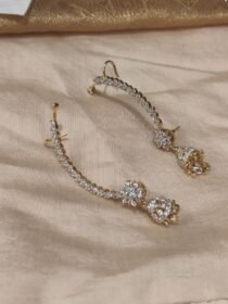 Whimisical Crysatl AD Stone Floral Jhumka