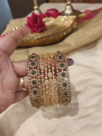 Opulent Green AD Stone Bangles Combo
