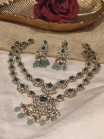 Sparkling 2 Layer Green AD Stone Necklace