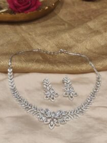 Radiant CZ Droplet Floral Necklace